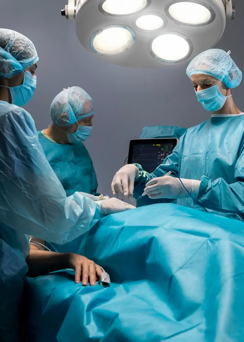 doctors doing surgical procedure patient