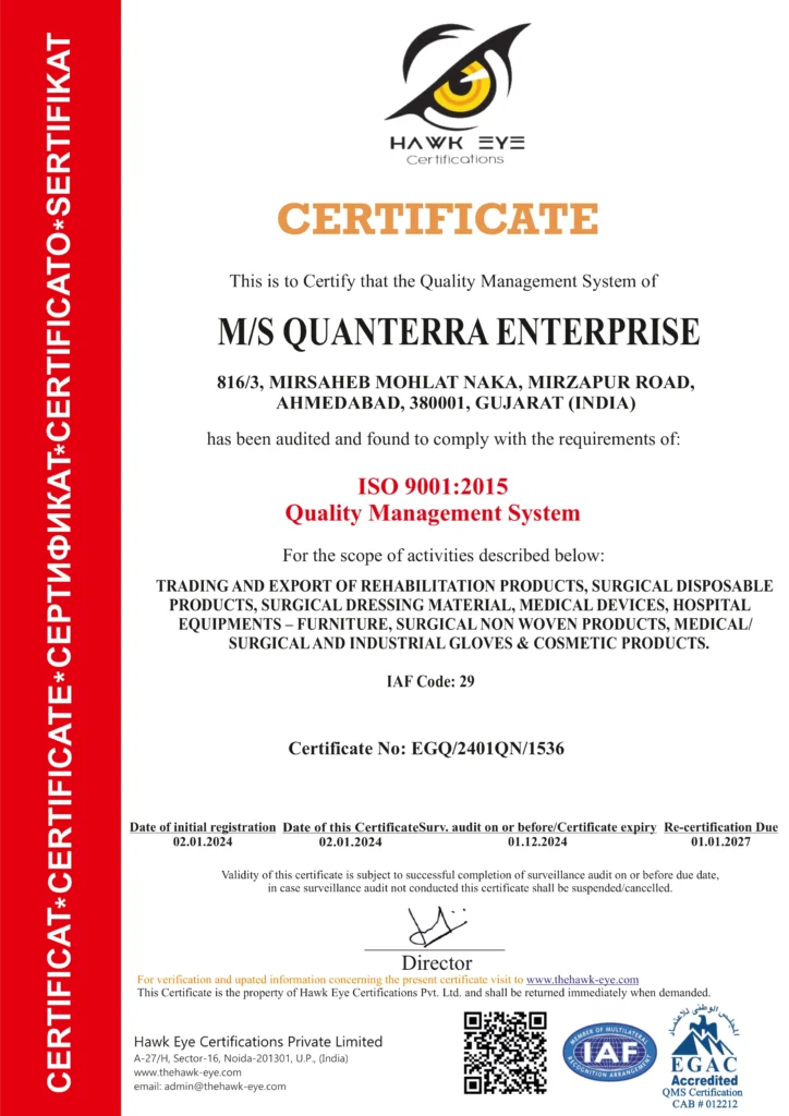 ISO 9001:2015 Quality Management System Certification for Quanterra Enterprise